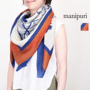 manipuri マニプリ 0161333013 コットンシルクストール フローラ フラワー 花柄 ボタニカル 植物 スカーフ 120×120cm 大判 綿 絹 | ファッショングッズ 26SS 春夏