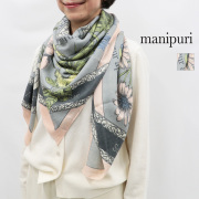 manipuri マニプリ ウールシルクストール フローラルティー 0163333009 120×120cm フラワー柄 花柄 ボタニカル 植物 | ファッショングッズ 26AW 秋冬