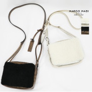 MARCO MASI マルコマージ 3745 ECOAS/LAMI エコムートンショルダーバッグ ボア ミニバッグ ラメ メタリック サコッシュ ポシェット 本革 レザーバッグ パーティーバッグ | 26AW バッグ 秋冬