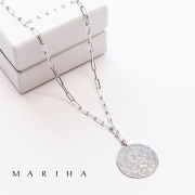 MARIHA マリハ ネックレス Ancient Memories Sunlion SV925 サンライオン コインネックレス レクタングル 45cm シルバー925 | アクセサリー 24SS