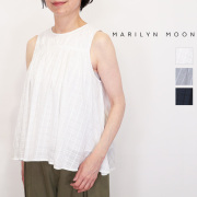 MARILYN MOON マリリンムーン 4262-178 ノースリーブ シアーチェック2WAYギャザーブラウス sheer check 2way gathered blouse | 26SS トップス 春夏