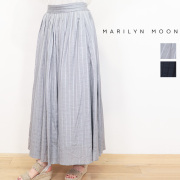 MARILYN MOON マリリンムーン 4262-180 シアーチェックタックギャザースカート ロングスカート sheer check tuck gather skirt | 26SS ボトムス 春夏