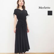 【60％OFF】Merlette マーレット 165NO7CJ ZEPHYR ゼファー Vネック アシンメトリーギャザージャージワンピース 3910300026 ドレス | 24SS  春夏