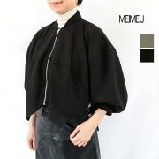 MEIMEI J メイメイジェイ 32666025 クロップドポンチブルゾン MA-1 カーディガン ジャケット ボレロ ショート丈 七分袖 | 26AW アウター 秋冬