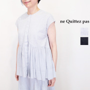 ne Quittez pas ヌキテパ 010261FL2 コットンボイル刺繍ノースリーブブラウス  フレンチスリーブ シャツ Petit Flower Cifre Sleeveless Shirts | 26SS トップス 春夏