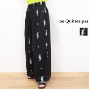 ne Quittez pas ヌキテパ 010661WT3 コットンボイルジャスミン刺繍ギャザーワイドパンツ Cotton Voile Jasmine Embroidery Gather Pants | 26SS ボトムス 春夏