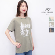 REMI RELIEF レミレリーフ RN29373206 SP加工 オーガニックコットンTシャツ GOOD スキー 森 半袖 プリントTシャツ | 25AW トップス 秋冬