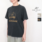 REMI RELIEF レミレリーフ RN30389144 HARD SP加工20/天竺レギュラーTシャツ  wcatstock キャットストック 猫 ネコ ウッドストックフェス 半袖 プリントTシャツ | 26SS トップス 春夏
