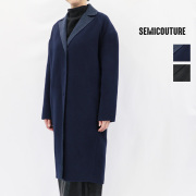 SEMI COUTURE セミクチュール 69422220 ウールシルクリバーチェスターコート ウールコート メルトンコート  配色 ミドル丈 ロング丈  | 26AW アウター 秋冬
