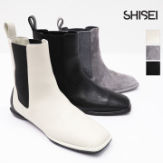 SHISEI シセイ 24014S サイドゴアブーツ SQUARE SIDE GORE BOOTS スクエアトゥー レザーブーツ ショートブーツ フラット 本革 スエード 撥水 シーセイ | 24AW シューズ 秋冬