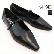 SHISEI シセイ  53036C チゼルトゥーメリージェーンパンプス ストラップフラットパンプス メタリック  CHISEL TOE MARY JANE 本革 表革 レザー スリッポン フラット パンプス レインシューズ 撥水 シーセイ | シューズ