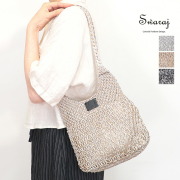 Swaraj スワラージ SWMR0400950261 手編みのメタリックマクラメトートバッグ ＜A＞ OVAL ロゴ上部 | 25SS ファッショングッズ 春夏