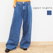【60％OFF】upper hights アッパーハイツ THE MARIETTE 188302802-LKE タックワイドデニムパンツ ガウチョパンツ バギーパンツ ザ マリエット  | 23AW ボトムス 秋冬