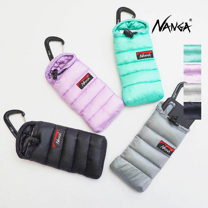 【1点までネコポス可】NANGA ナンガ ミニスリーピングバッグフォンケース MINI SLEEPING BAG PHONE CASE ダウン スマホケース iphoneケース アンドロイドケース カラビナ ギフト | 定番 ライフスタイル