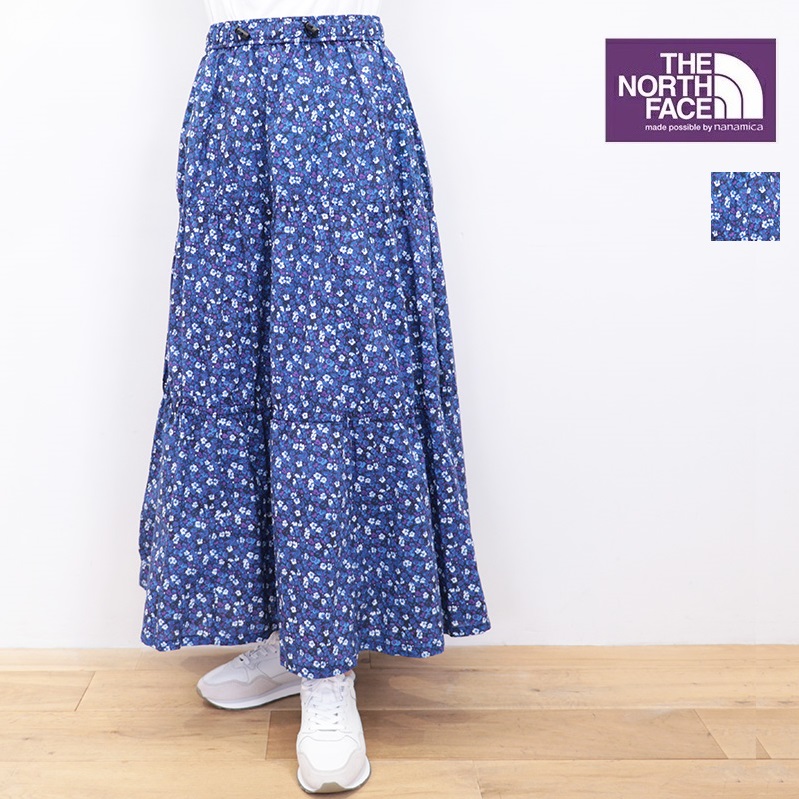 【正規品】THE NORTH FACE PURPLE LABEL ノースフェイス パープルレーベル N25SE015 フラワープリントティアードロングスカート Flower Printed Field Tiered Skirt | ボトムス 25SS