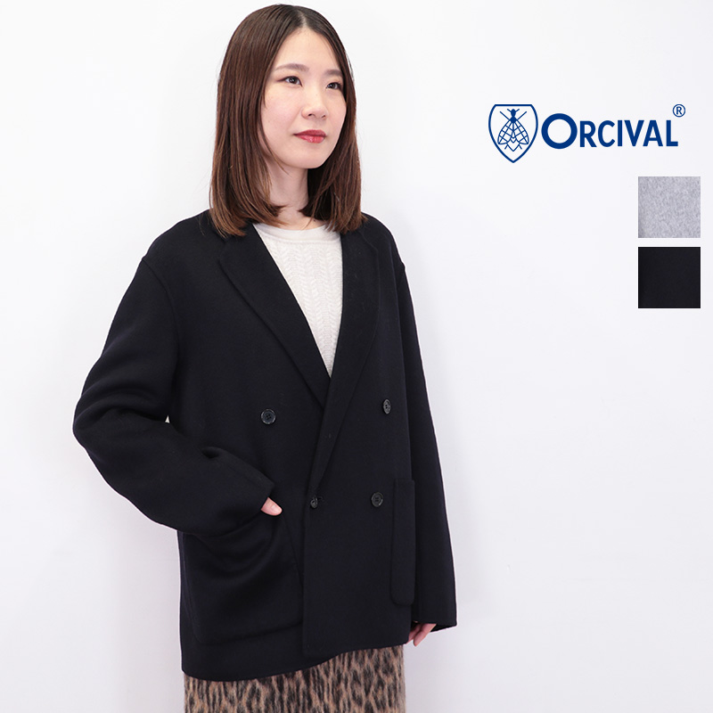 ORCIVAL オーシバル OR-A0595 REV ダブルブレストウールジャケット ジャケットコート リバー 4B Double Breasted Jacket | 24AW アウター 秋冬