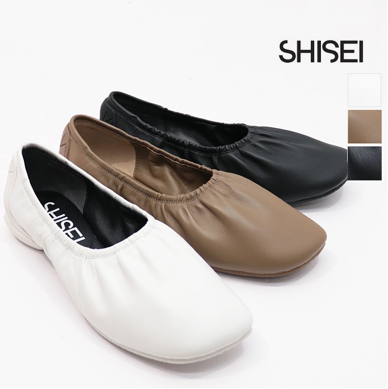 【新色入荷】SHISEI シセイ 41024O 42024O ギャザーバレエシューズ GATHER BALLET 本革 表革 レザー スリッポン フラット パンプス レインシューズ 撥水 シーセイ | 24SS  25SS シューズ