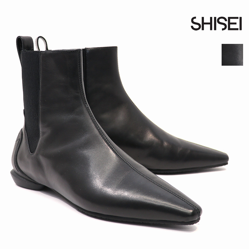 SHISEI シセイ 44031C チゼルトゥアンクルブーツ CHISELTOE ANKLEBOOTS サイドゴアブーツ ポインテッドトゥ レザーブーツ ショートブーツ フラット 本革 スエード 撥水 シーセイ | 24AW シューズ 秋冬