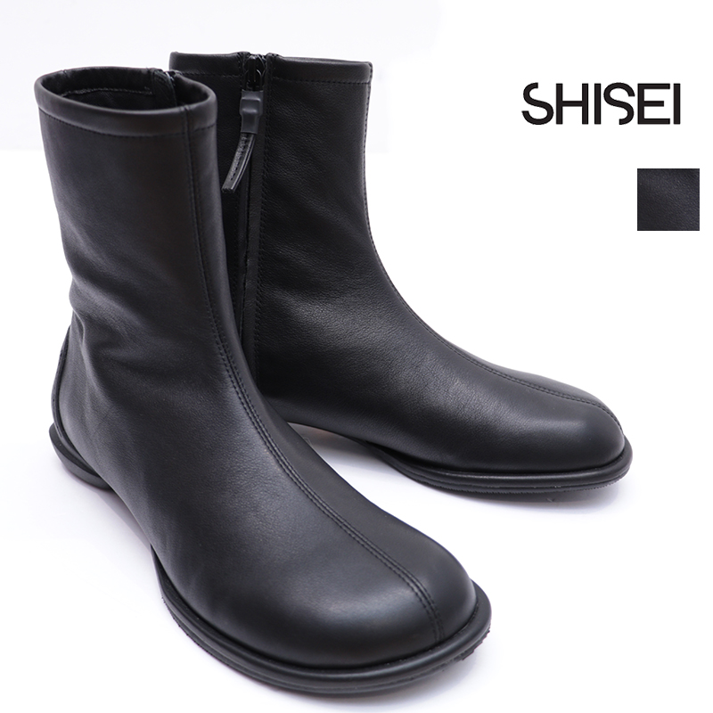 SHISEI シセイ 54040O ソックブーツ SOCK BOOTS ミドルブーツ ショートブーツ ラウンドトゥ レザーブーツ フラット 本革 撥水 シーセイ | 25AW シューズ 秋冬