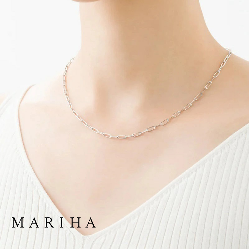 MARIHA マリハ Silent Rain サイレントレイン ロングレクタングルネックレス 40cm シルバー925/18金メッキ チェーンネックレス| アクセサリー 23AW