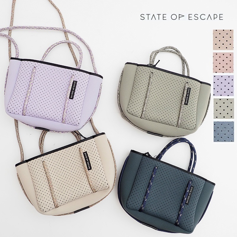 【正規品】STATE OF ESCAPE ステイトオブエスケープ MICRO ESCAPE マイクロエスケープ ミニショルダーバッグ Blush,Lavender,Sage,Pewter,Stone | ショルダーバッグ ネオプレン メッシュバッグ サコッシュ ポシェット