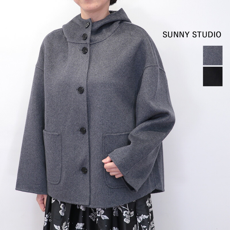 【40％OFF】SUNNY STUDIO サニースタジオ 52528050 ウールハーフコート フーディー ショート丈 | 25AW アウター 秋冬