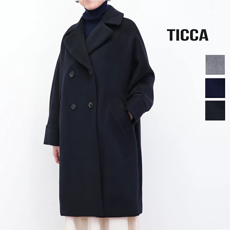 TICCA ティッカ TBEA-241 テントコート ミドルコート ウールコート メルトン オーバーサイズ | 25AW アウター 秋冬