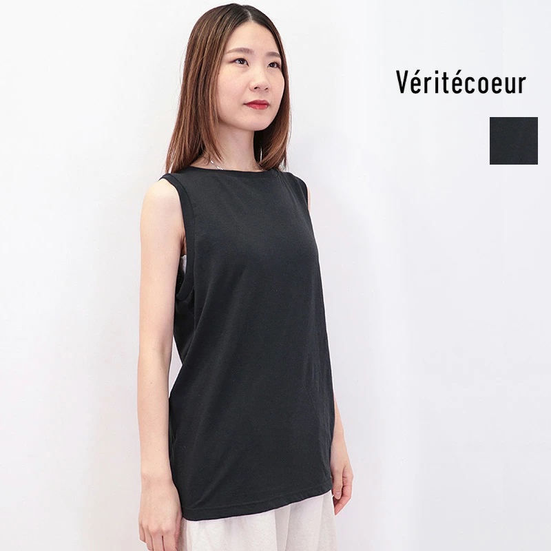 【40％OFF】Veritecoeur ヴェリテクール VCC-474 アースカラータンクトップ 無地 veritecoeur ベリテクール コットン 綿 ヘンプ 麻 | 24SS トップス 春夏