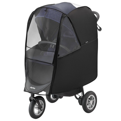 Aprica(アップリカ) | スムーヴ用 レインカバープラス ブラックBK［ベビーカーレンタル］