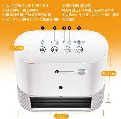 Ninonly | 人感セラミックヒーター PTC-1200IR (西日本60Hz