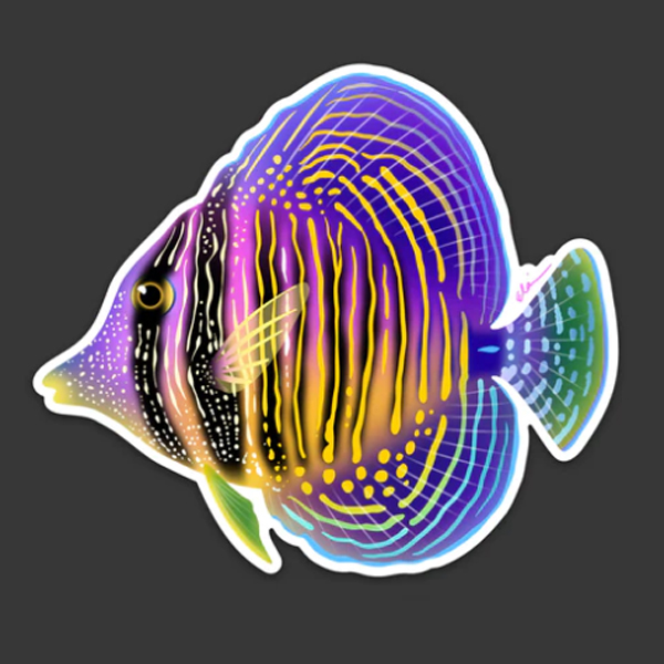 【正規輸入品】lazycoffeedesign Rainbow Sailfin Tang Sticker