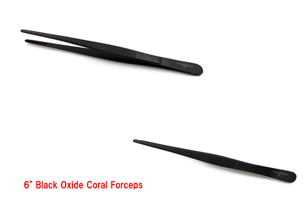 Oceans Wonders 6 inch black oxide coral forceps