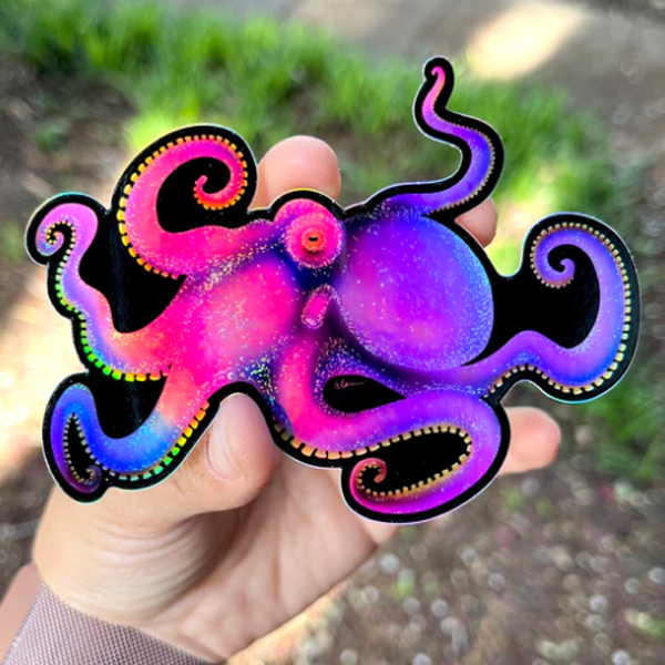 【正規輸入品】lazycoffeedesign Octopus Kraken Sticker / holographic