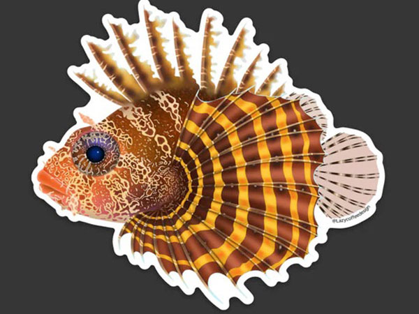 【正規輸入品】Fuzzy Dwarf Lion Fish Sticker