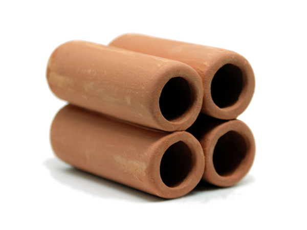 リキジャパン 珪藻土入りシェルター シュリンプ土管 茶・4