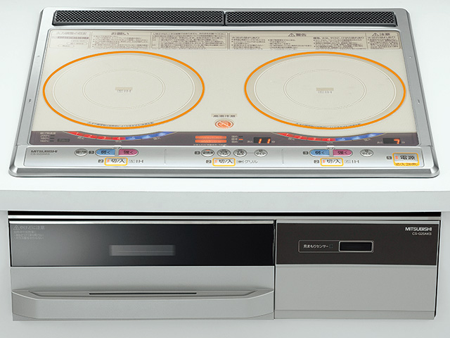 三菱電機　IHクッキングヒーター　シンプルタイプ幅60cm　2口IH　CS-G20AKS（シルバー）