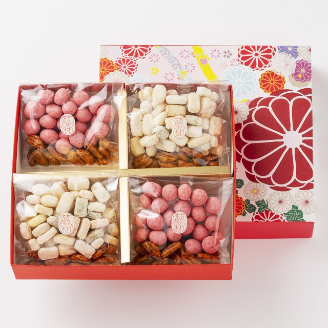 高級、甘柿と梅の木と、２１種の花と野菜の種お試しセット。匿名送料無料です。 和スイーツの柿の種 あられの匠 白木