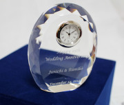 クリスタルクロック 名前入り　置時計