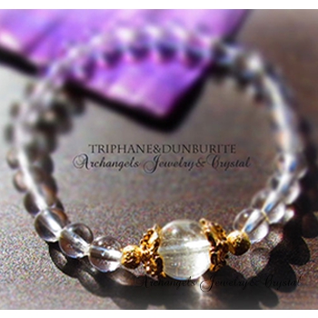 天然石 パワーストーン| トリフェーン10mm＆ダンビュライト6mm ブレス　ブレスレット