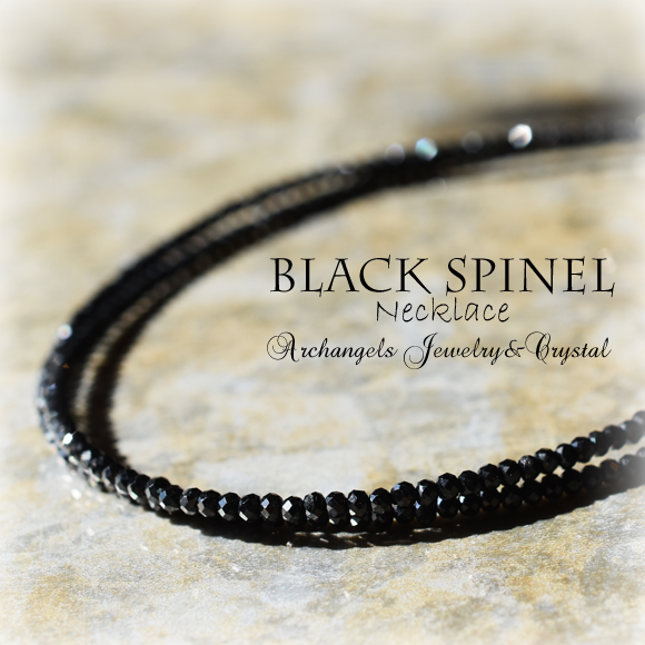 天然石 パワーストーン|　ブラックスピネル　メンズ　ネックレス