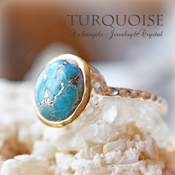 天然石 パワーストーン|ターコイズ　トルコ石　12月の誕生石　14K　14金　リング　プレゼント　アーキエンジェルズ　大分市