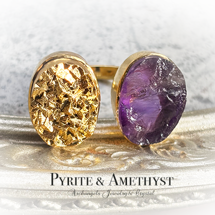 アメジスト＆パイライト・リング*13号