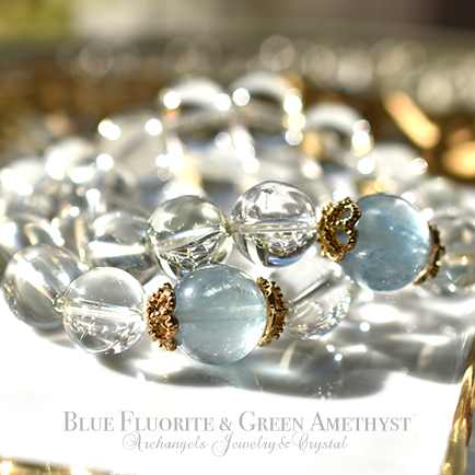 オリジナル・ブレス「Synchronicity」ブルーフローライト*グリーンアメジスト