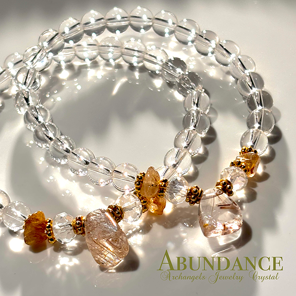Amuletブレス「Abundance -豊かさ-」ルチルクォーツ* クリアクォーツ
