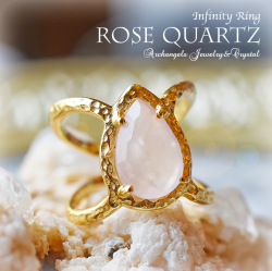 天然石 パワーストーン|ローズクォーツ　紅水晶　美　恋愛運　14K　14金　リング　プレゼント　アーキエンジェルズ　大分市