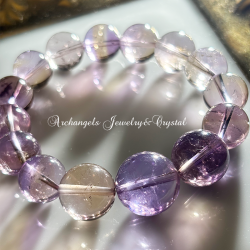 ラリマー薔薇❣️12mmケープアメジストブレスレット(訳あり) 天空のような色合い- ラリマー12mm・ブレス