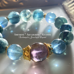 ジュエル・ブレス「Vision2」アメトリン*アクアマリン*バイカラーカイヤナイト
