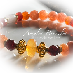 Amuletブレス「POWER#3」ファイヤーオパール*ガーネット*サンス...