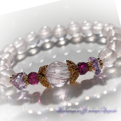 Amuletブレス「Aries Awakening -牡羊座の目覚め-」スーパーセブン/ ガーネット/ アメジスト/ スターローズクォーツ