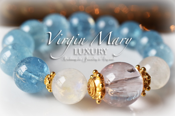 オリジナル・ブレス「聖母マリア Luxury」 クンツァイト*ブルー